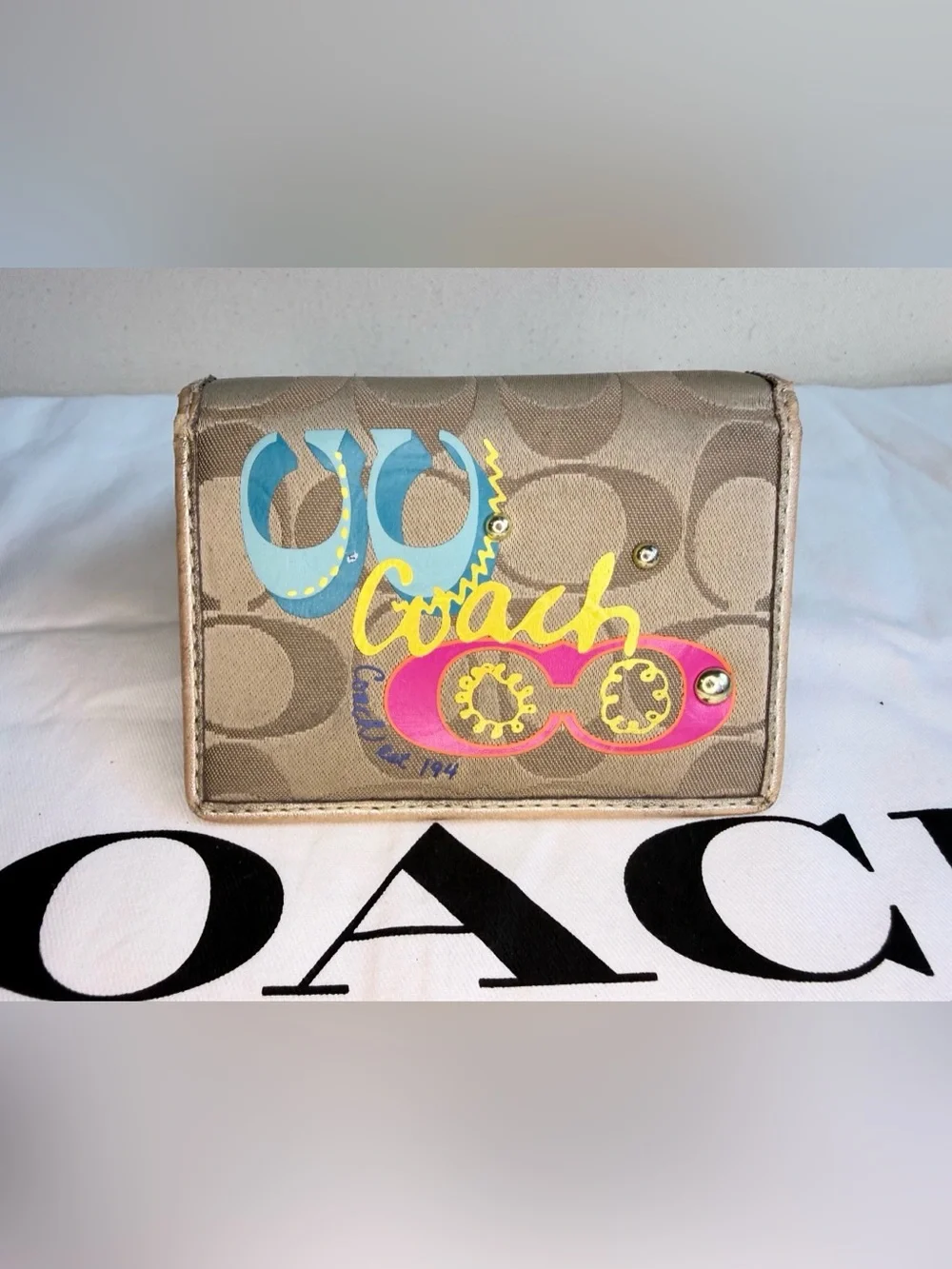 Coach Poppy Multicolor Graphic Satchel & Wallet Set – EUC + Hangtags & Dust Bag